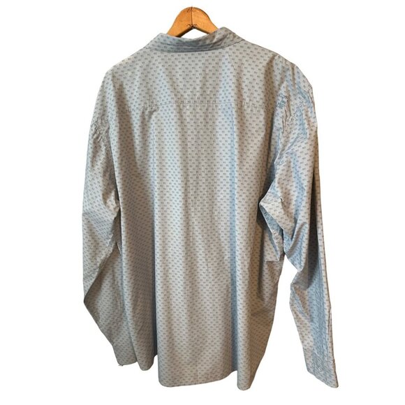 American Flag Nine Line Pattern Blue Button Up Shirt Long Sleeve 3X - Picture 6 of 8